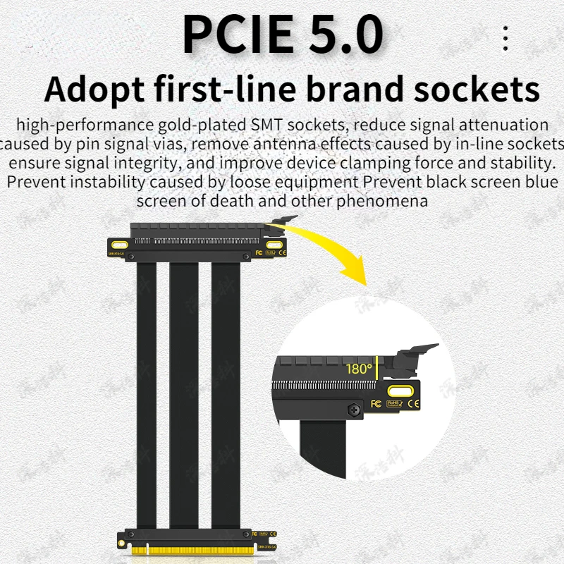 PCIe 5.0 x16 ライザーケーブル。PCIe 5.0 - Pcie 4.0 X16 Riser Cable 90 Degree のレビューと価格