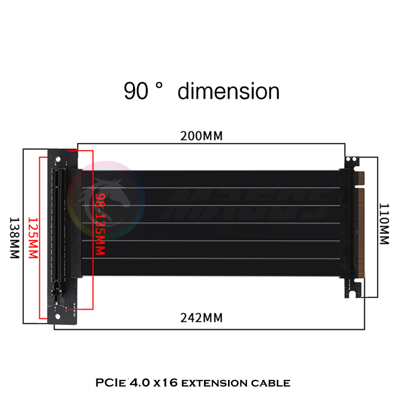 PCIE 4.0 X16 ライザー ケーブル ビデオ カード - Pcie 4.0 X16 Riser Cable 90 Degree のレビューと価格
